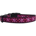 Mirage Pet Mirage Pet 125-151 SM Hot Pink Plaid Skulls Nylon Dog Collar; Small 125-151 SM